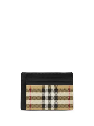 Burberry Slim Check Pattern Cardholder Contrast Trim In Brown