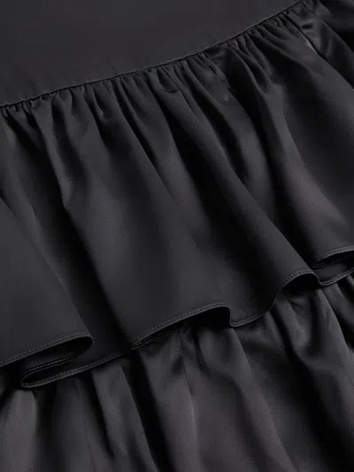 Valentino Ruffled Taffeta Skirt Woman Black 42 In Black