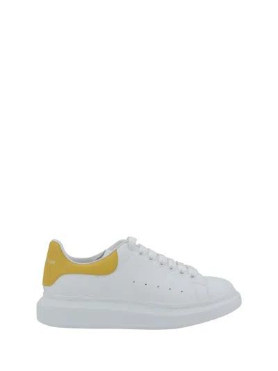 Alexander Mcqueen Perforated Platform Round Toe Sneakers In Yellow