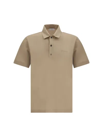 Ferragamo Logoed Polo Shirt With Side Slits In Beige