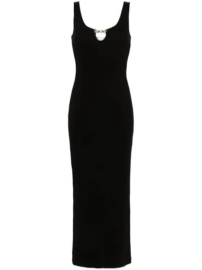 Blumarine Bow-detailed Maxi Dress In Black