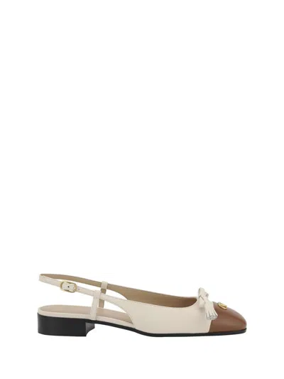 Valentino Slingback Ballerinas In Beige