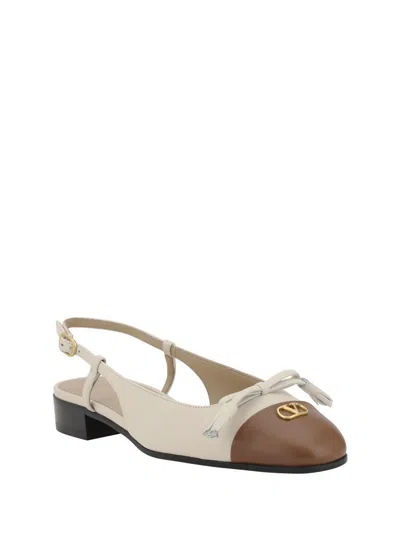 Valentino Slingback Ballerinas In Beige