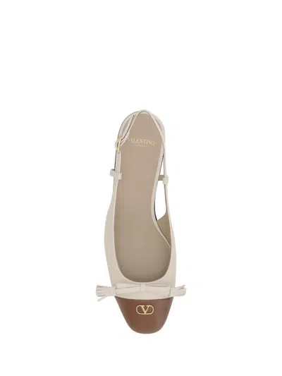 Valentino Slingback Ballerinas In Beige