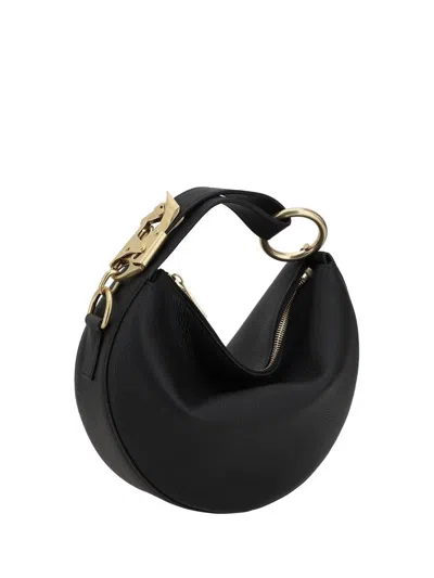 Burberry Knight Arc Mini Leather Shoulder Bag In Black
