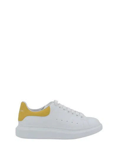Alexander Mcqueen Perforated Platform Round Toe Sneakers In Yellow