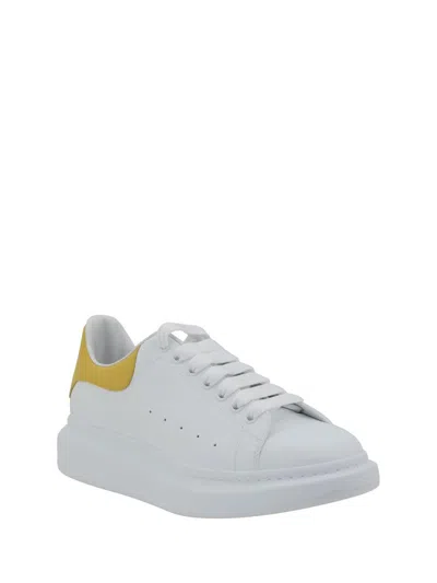 Alexander Mcqueen Perforated Platform Round Toe Sneakers In Yellow