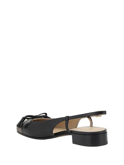 Valentino Valet Du Roi Leather Slingback Ballerina Flat In Black