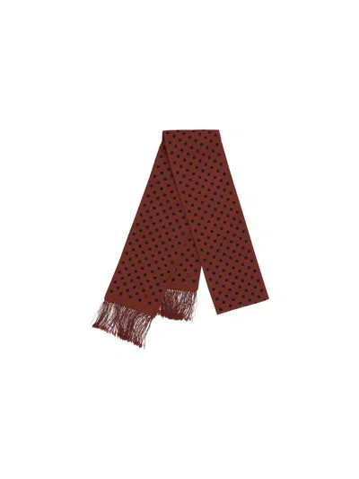 Valentino Polka-dot Pattern Silk Scarf In Red