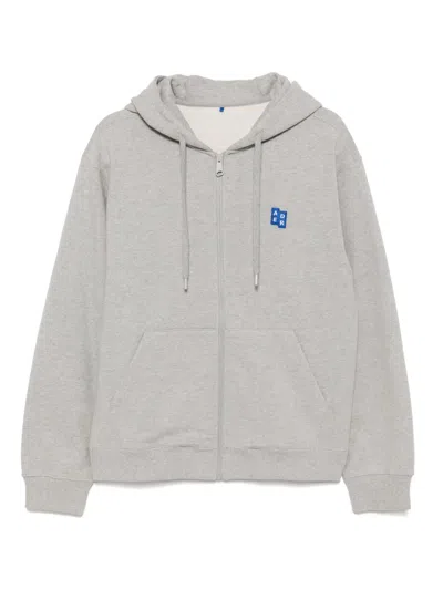 Ader Error Hooded Sweatshirt With Front Pockets And Drawstring In Grey