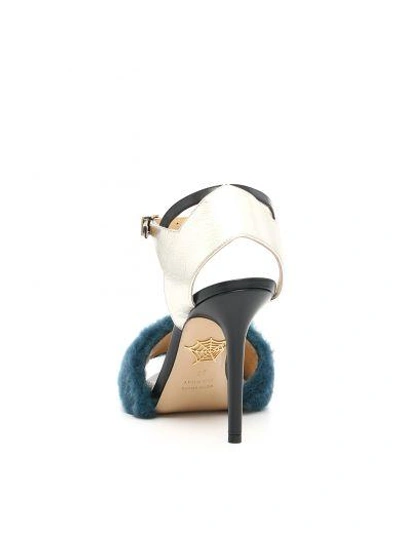 Shop Charlotte Olympia Capella Sandals In Teal/silver|blu