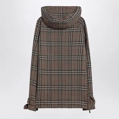 Burberry Half-zip Jacket With Check Pattern In Silk Blend In Brown