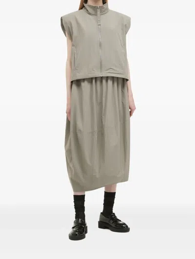 B+ab Zip-front Sleeveless Top And Skirt Set In Neutrals