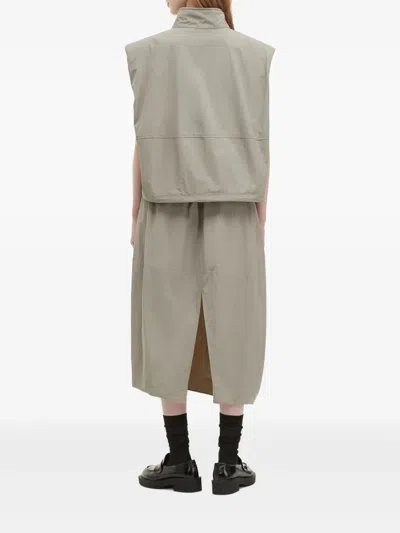 B+ab Zip-front Sleeveless Top And Skirt Set In Neutrals