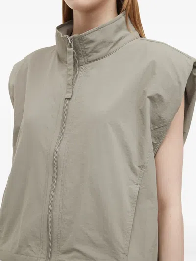 B+ab Zip-front Sleeveless Top And Skirt Set In Neutrals