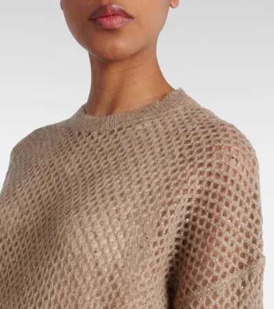 Brunello Cucinelli Hazelnut Color Midi Dress With Waist Belt In Brown