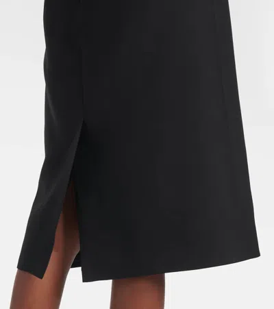 Valentino Black Midi Wool Dress With Bows