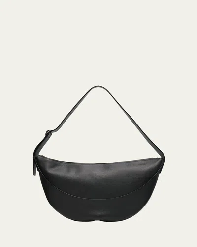 The Row Jouve Shoulder Bag In Grain Leather In Black