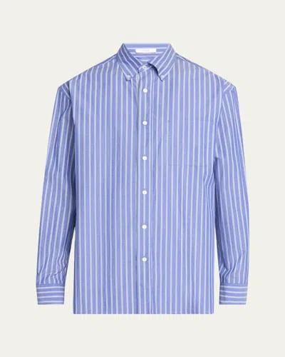 The Row Bresson Shirt In Purple Blue / White