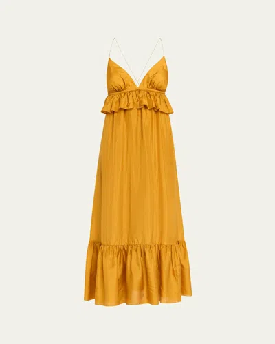 Zimmermann "rhiannon" Dress In Gold