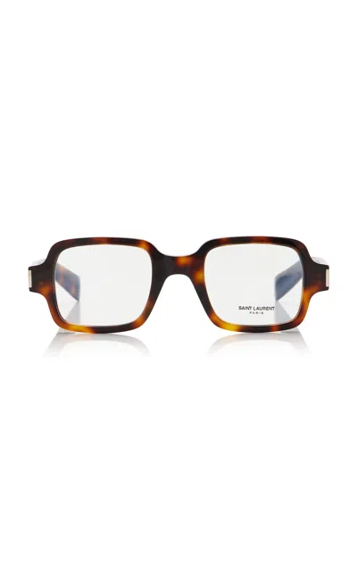 Saint Laurent Square-frame Tortoiseshell Acetate Glasses In Brown