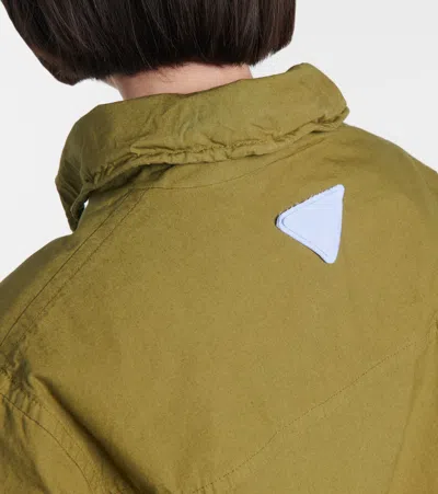 Prada Giubbino In Cotone Verde Miliare Donna In Green