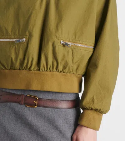 Prada Giubbino In Cotone Verde Miliare Donna In Green