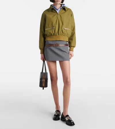 Prada Giubbino In Cotone Verde Miliare Donna In Green