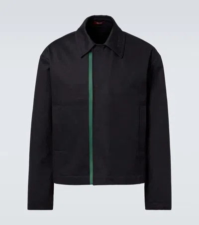 Gucci Cotton Canvas Overshirt In Blue