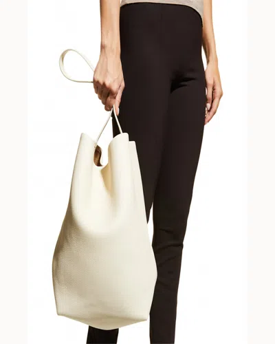The Row N/s Park Tote Large In Lux Grained Calfksin In Ivory