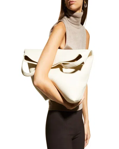 The Row N/s Park Tote Large In Lux Grained Calfksin In Ivory