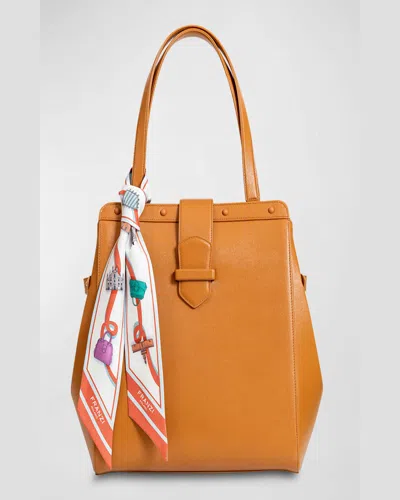 Franzi Printed Twill Silk Bandeau Scarf In Light Blue