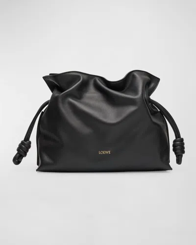 Loewe Flamenco Clutch Medium Bag In Calfskin Nappa In Black