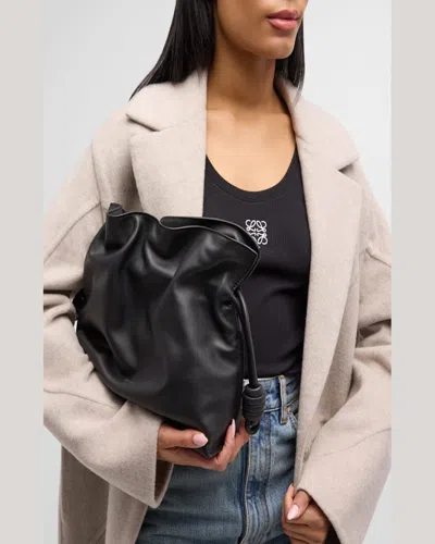 Loewe Flamenco Clutch Medium Bag In Calfskin Nappa In Black
