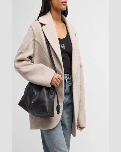 Loewe Flamenco Clutch Medium Bag In Calfskin Nappa In Black