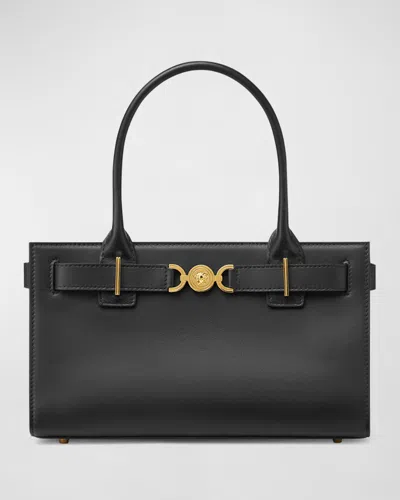 Versace Medusa 95 Large Leather Tote Bag In Black