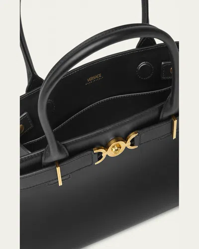Versace Medusa 95 Large Leather Tote Bag In Black