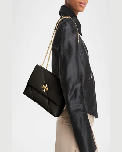 Tory Burch Shoulder Convertible Kira Shoulder Bag With Diamante Trapuntatura In Black