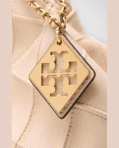 Tory Burch Fleming Soft Leather Shoulder Bag In New Cream