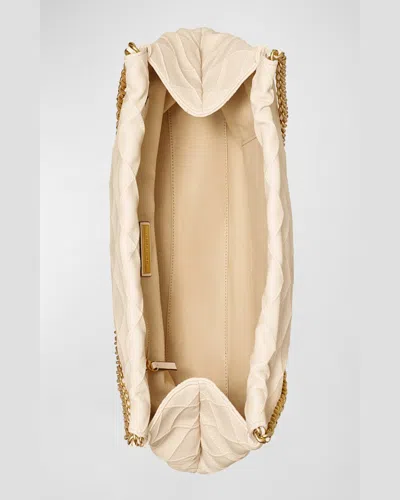 Tory Burch Fleming Soft Leather Shoulder Bag In New Cream