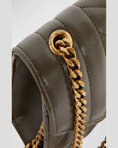 Saint Laurent Envelope Triquilt Small Ysl Shoulder Bag In Smooth Leather In Light Musk