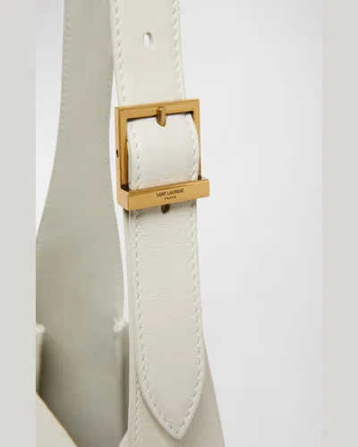 Saint Laurent Le 5 A 7 Ysl Small Hobo In Smooth Supple Leather In Crema Soft