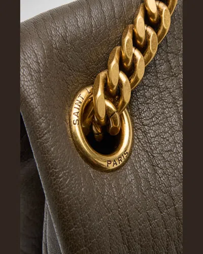 Saint Laurent Large Calypso Leather Shoulder Bag In Light Musk