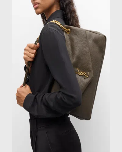 Saint Laurent Large Calypso Leather Shoulder Bag In Light Musk