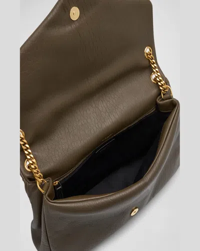 Saint Laurent Large Calypso Leather Shoulder Bag In Light Musk