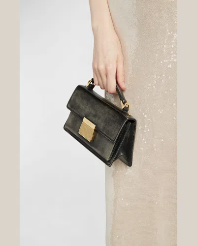 Golden Goose Venice Small Bag In Black Palmellate Leather And Gold Details In Black