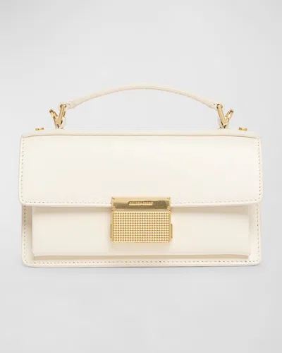 Golden Goose Deluxe Brand Structured Handbag With Gold-tone Clasp And Detachable Strap In White