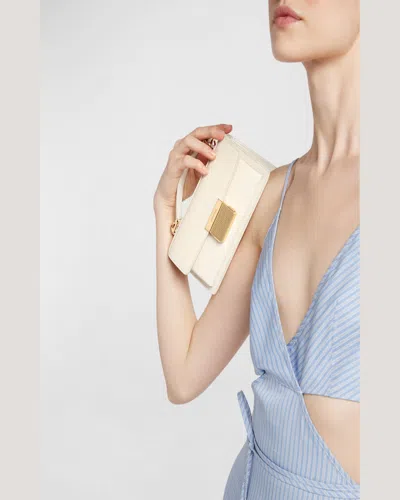 Golden Goose Deluxe Brand Structured Handbag With Gold-tone Clasp And Detachable Strap In White