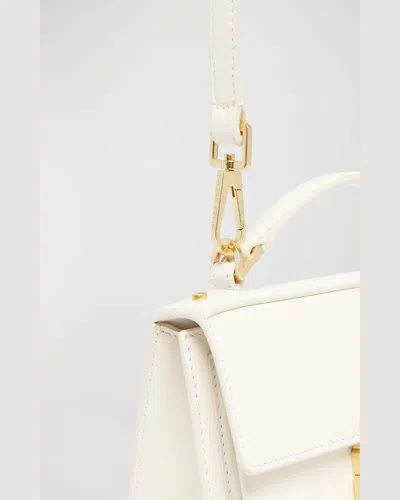 Golden Goose Deluxe Brand Structured Handbag With Gold-tone Clasp And Detachable Strap In White
