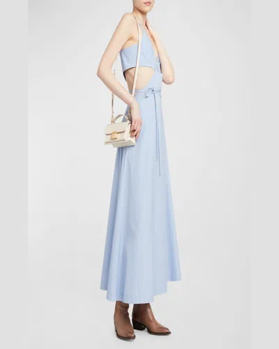 Golden Goose Deluxe Brand Structured Handbag With Gold-tone Clasp And Detachable Strap In White